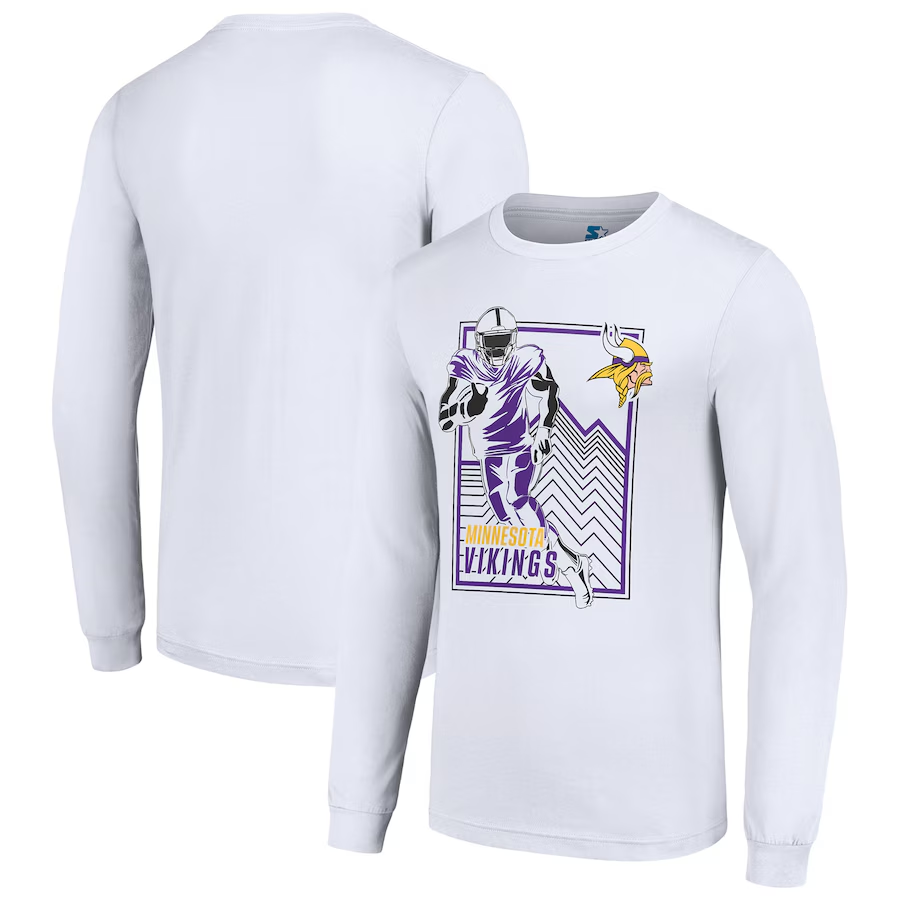 Men Minnesota Vikings white 2024 NFL Long sleeve T Shirts->nfl t-shirts->Sports Accessory